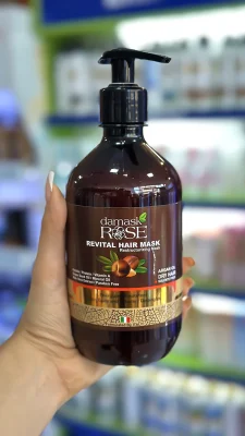 ماسک مو داخل حمام آرگان داماسک رز مخصوص موهای خشک و آسیب‌دیده بدون سولفات