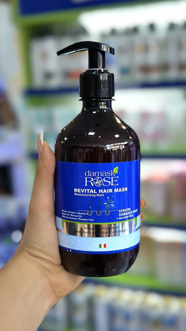 ماسک مو کراتینه داماسک رز مخصوص موهای چرب آسیب‌دیده