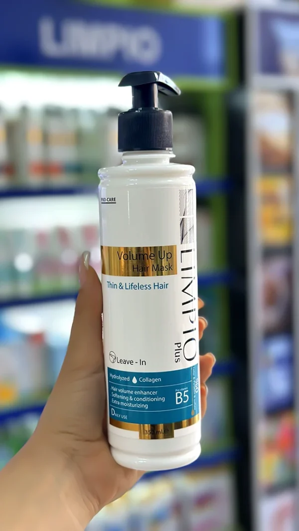 ماسک مو لیمپیو پلاس حجم دهنده و فاقد سولفات - ۳۵۰ میلی لیتر ماسک مو بعد از حمام لیمپیو پلاس حجمدهنده و ویتامینه ۳۵۰ میلیلیتر بدون سولفات