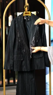 کت‌وشلوار زنانه مجلسی با پارچه گیپور وارداتی شیک و خاص