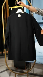 ‏کت شلوار مرویجت یقه گرد نگین هندسی شلوار بگ ویولت