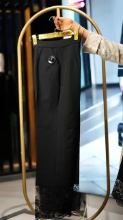 کت و شلوار مازراتی زنانه با طراحی گیپوردار شیک عکس شلوار