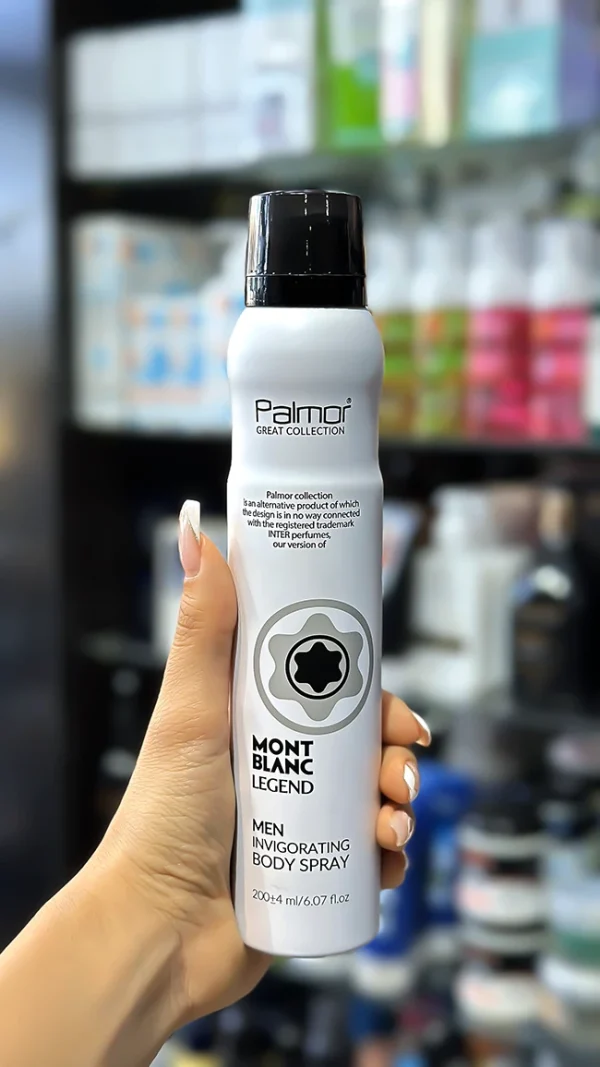 اسپری خوشبو کننده بدن پالمور رایحه مونت بلنک لجند مردانه ۲۰۰ میل