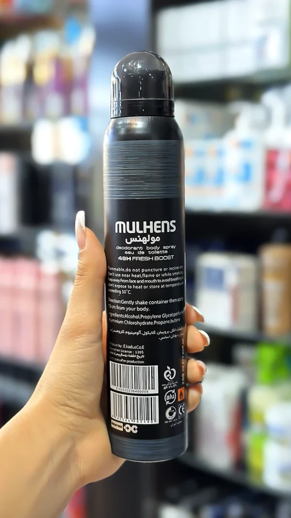 اسپری خوشبو کننده بدن مولهنس رایحه لالیک مشکی انکر نویر مردانه ۲۰۰ میل