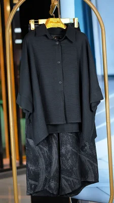 ست شومیز ساده و شلوار طرح‌دار زنانه با پارچه صوفیا سایز 38 تا 52