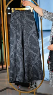 ست شومیز ساده و شلوار طرح‌دار زنانه با پارچه صوفیا سایز 38 تا 52