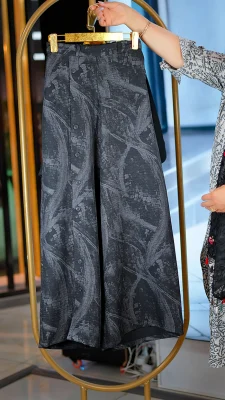 ست شومیز ساده و شلوار طرح‌دار زنانه با پارچه صوفیا سایز 38 تا 52