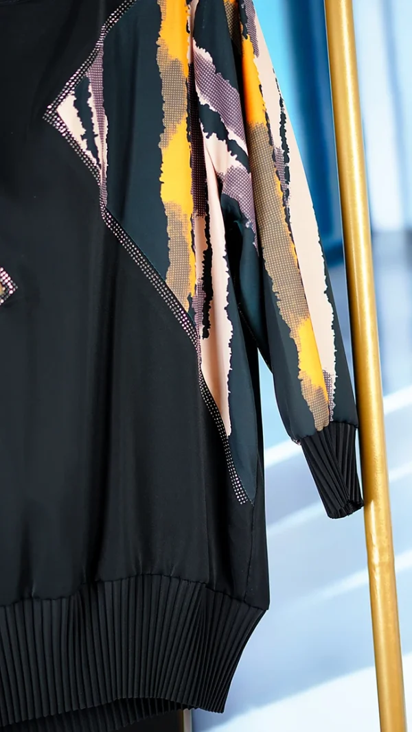 شومیز زنانه مجلسی پارچه الیزه با آستین و پایین پلیسه