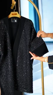 مانتو زنانه آستین کیمونو گیپور کارشده با مرواریددوزی فری سایز 38 تا 48