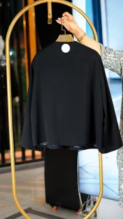 کت کراپ زنانه مجلسی کرپ مرویجت جلو و آستین جواهر دوزی فری سایز 38 تا 46