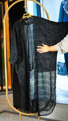 مانتو گیپور لاکچری جلو باز کارشده با کریستال