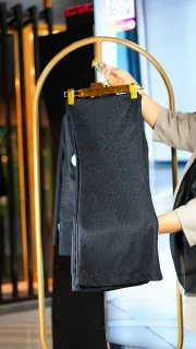 کت و شلوار مجلسی نگین‌دار سوپر بگ یقه انگلیسی